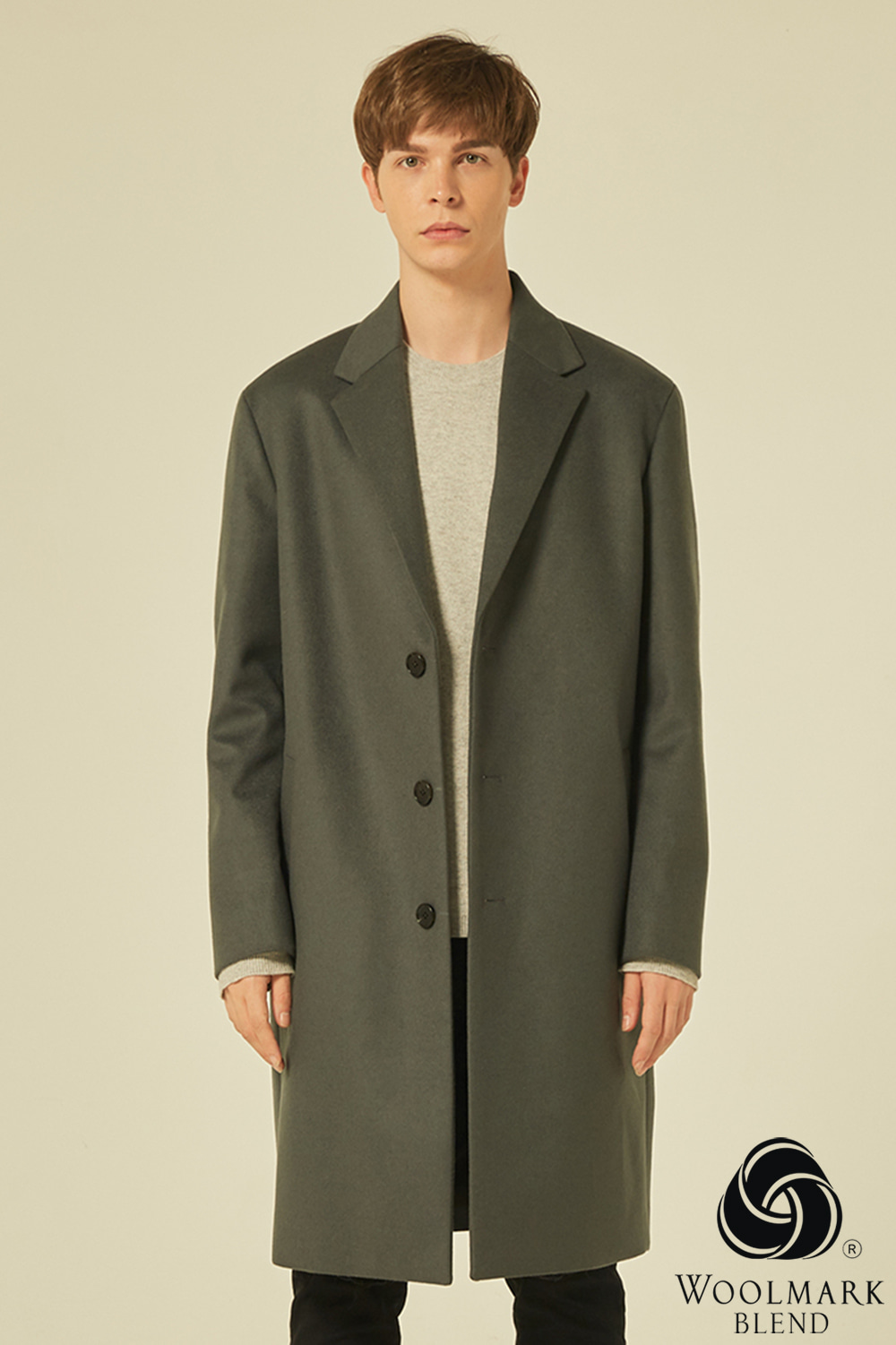 Oversize Single Coat(Dove Grey)[Cashmere 15%]