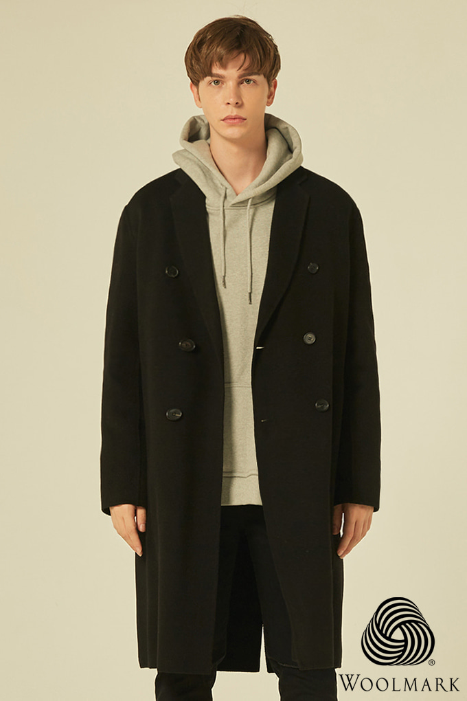 Handmade Double Over Coat (Black)[Cashmere 30%/오리털 안감]