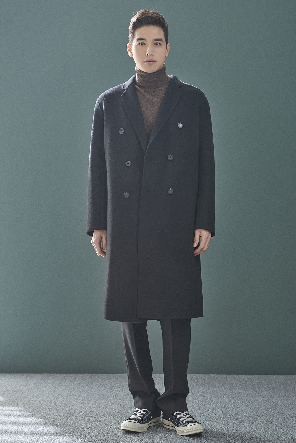 Handmade Double Coat [Cashmere 5%] (Black)