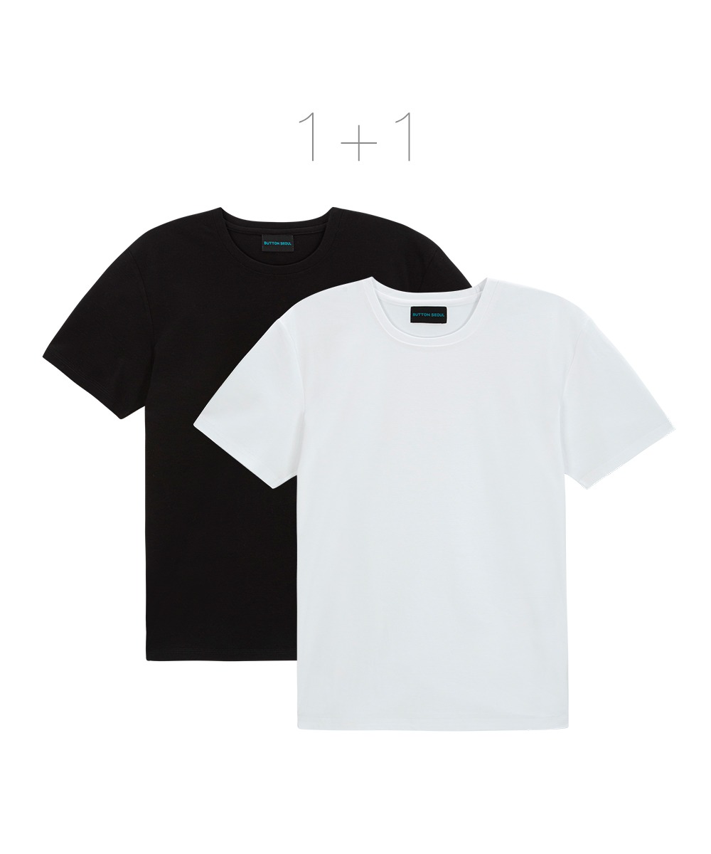 [2PACK] 프리미엄 수피마 코튼 티셔츠(블랙/화이트)